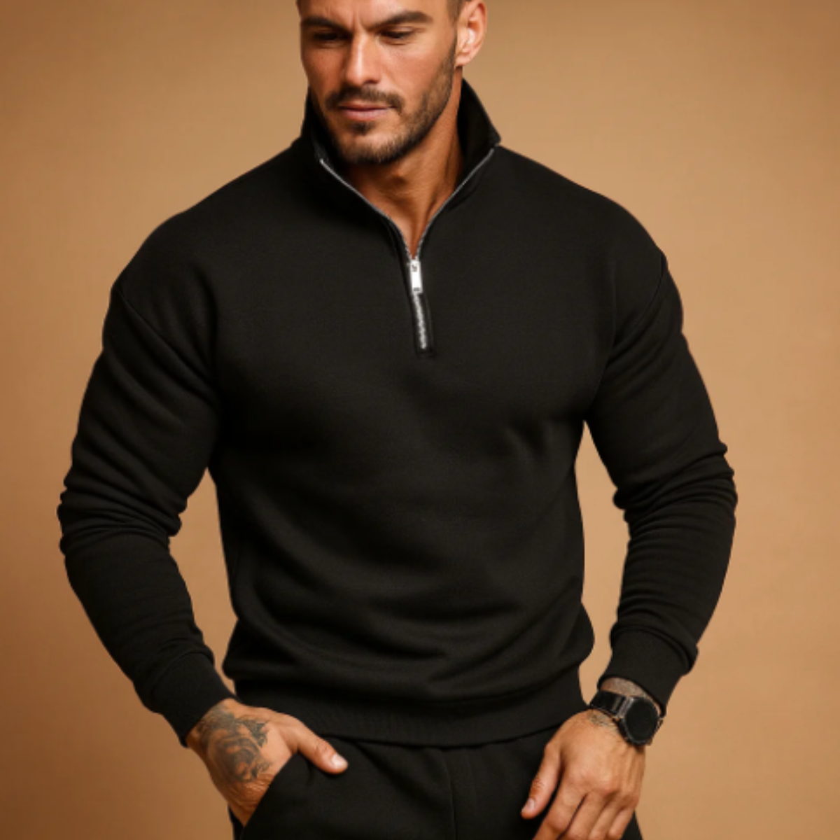 Men's Knitted Half Zip Sweater