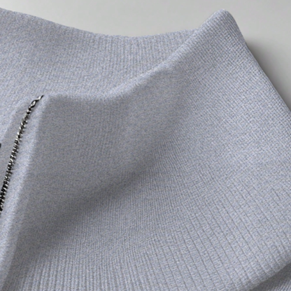 Men's Classic Mock Neck Half Zip Sweater