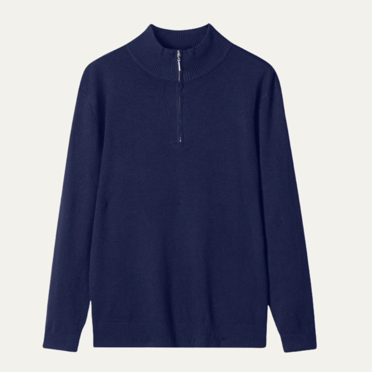Men's Mock Neck Half Zip Knit Sweater