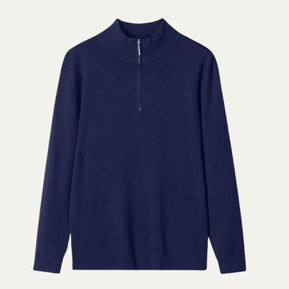 Men's Mock Neck Half Zip Knit Sweater