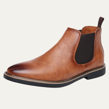Men's Leather Chelsea Boots Classic Brown - VibreMode