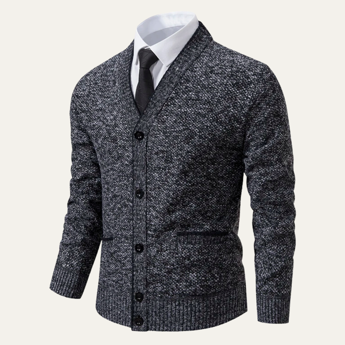 Peschiera Men's V Neck Cardigan Knitted Casual