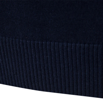 Men's Patchwork Zip Mock Neck Sweater