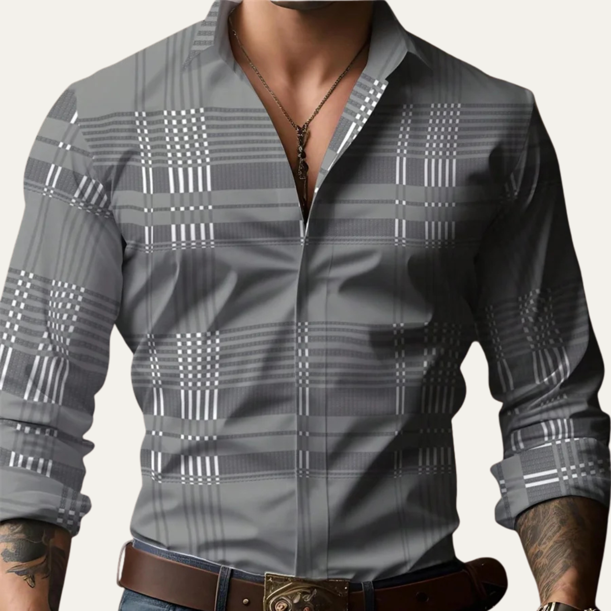 Men's Plaid Button Down Shirt