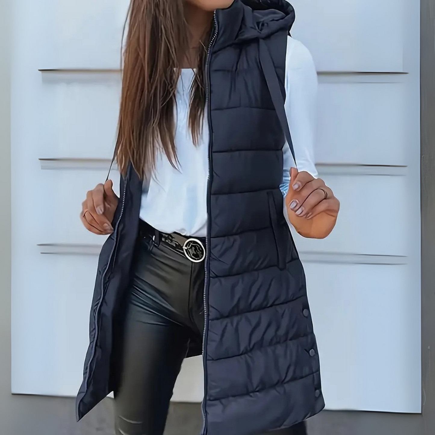 Warm Women's Down Hooded Waistcoat
