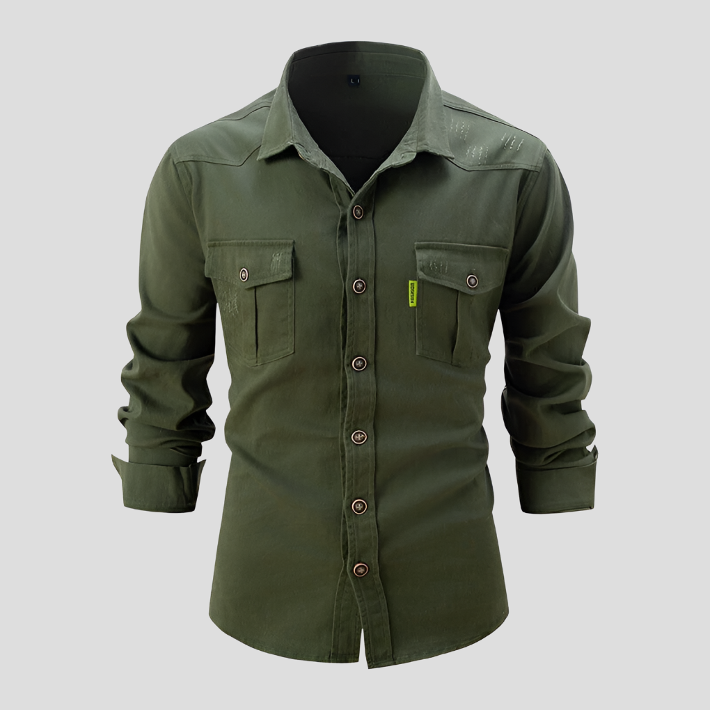 Men's Casual Button Down Shirt Durable Cotton