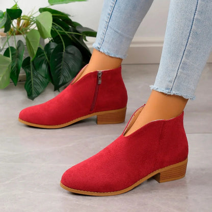 Chic Leopard Ankle Boots for Women with Zip