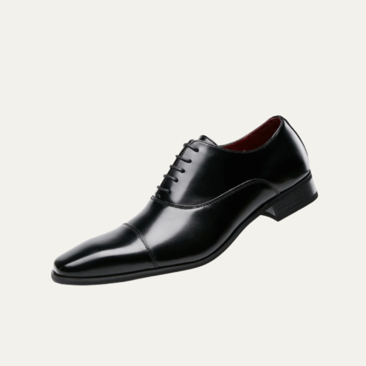 Albright Men's Leather Dress Shoes Polished Black