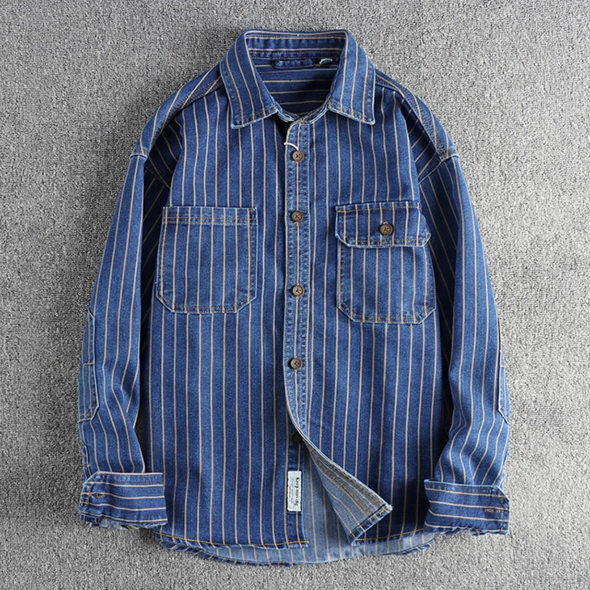 Men's Vintage Striped Cotton Shirt