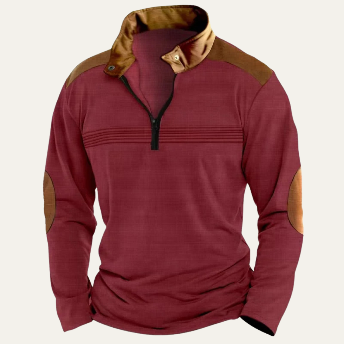 Men's Vintage Half Zip Sweater Contrast Collar