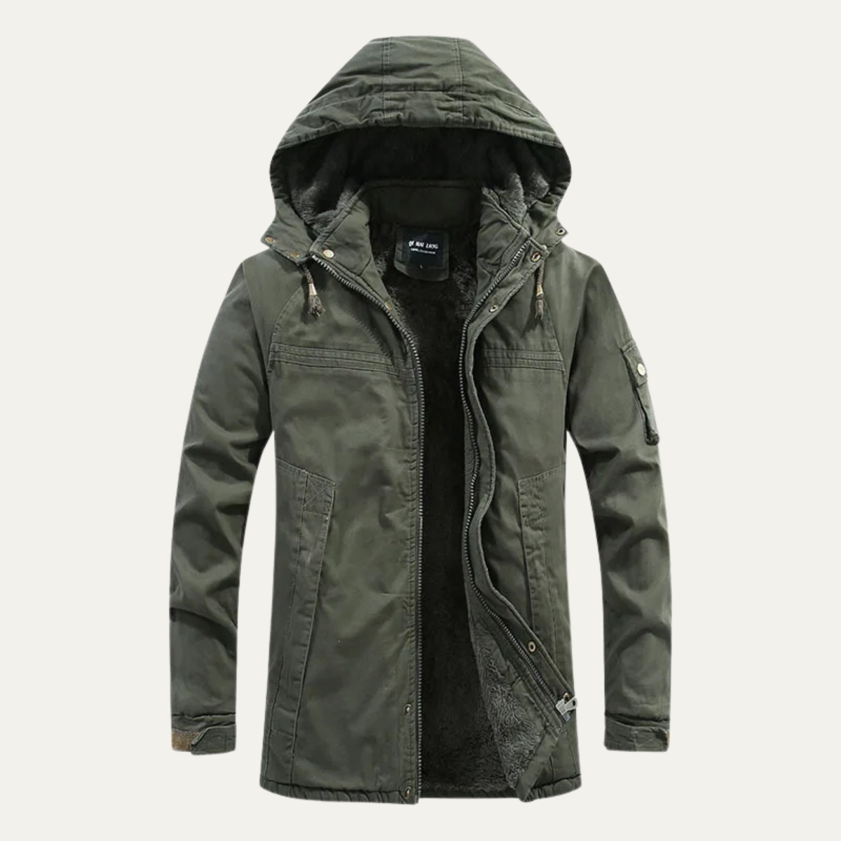 Men's Cotton Hooded Jacket Warm Lining - VibreMode