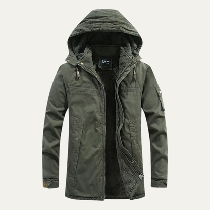 Men's Cotton Hooded Jacket Warm Lining - VibreMode