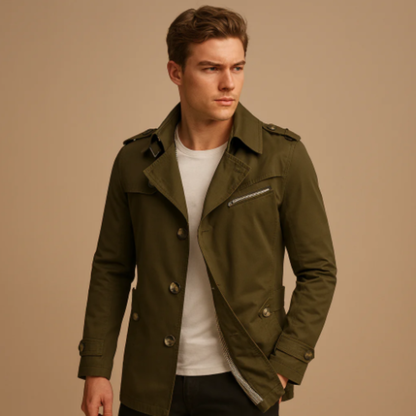 Merrick Men's Double Breasted Trench Coat