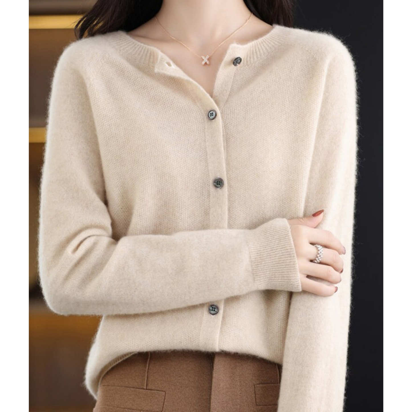 Lightweight Ladies Open Front Sweater