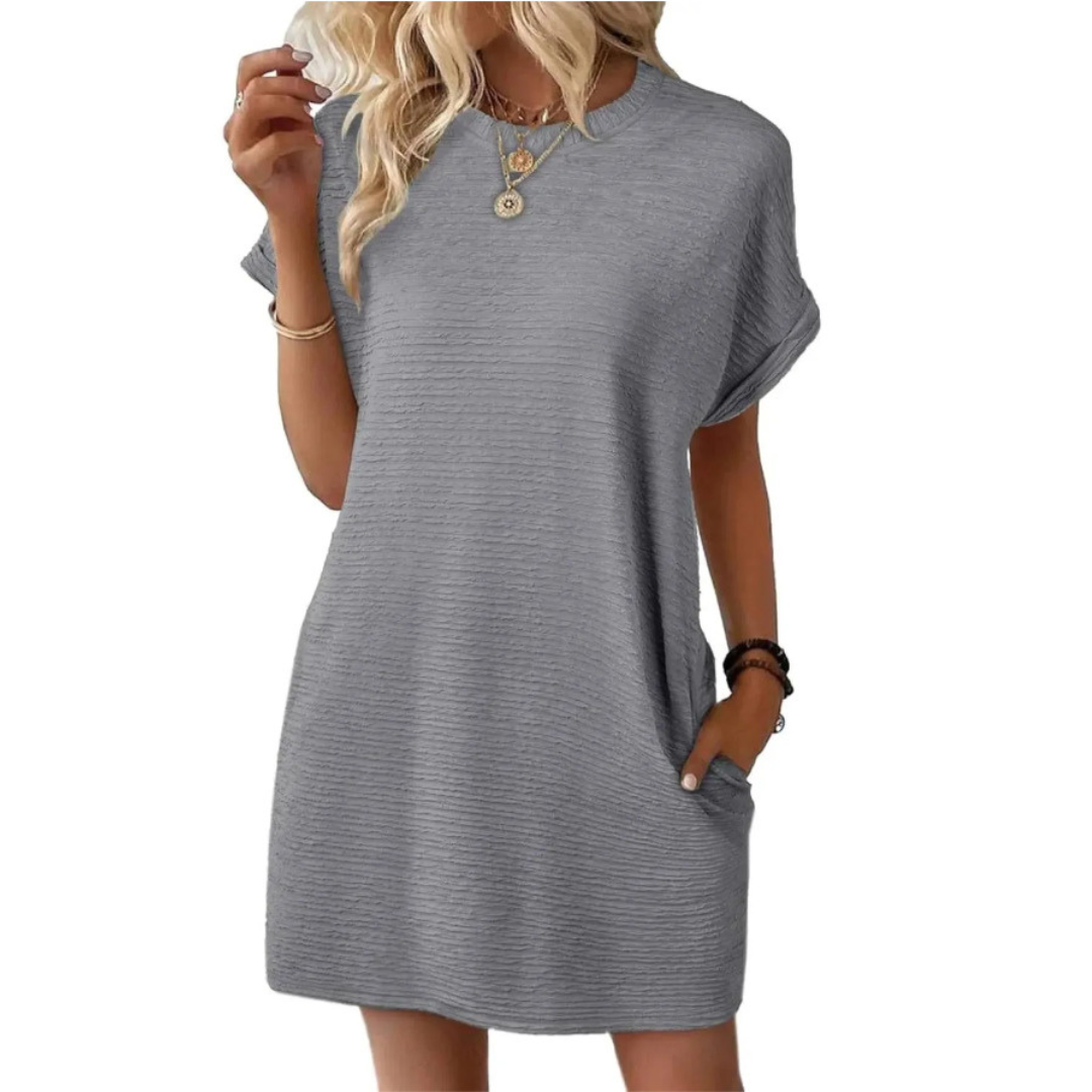 Bright Women's Casual Short Sleeve Mini Dress
