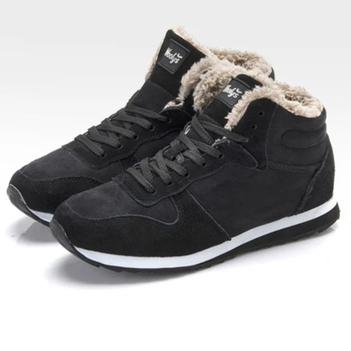 Men's Fleece Lined Ankle Boots Warm Winter Black