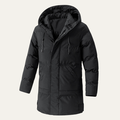 Men's Puffer Hooded Coat Waterproof With Pockets