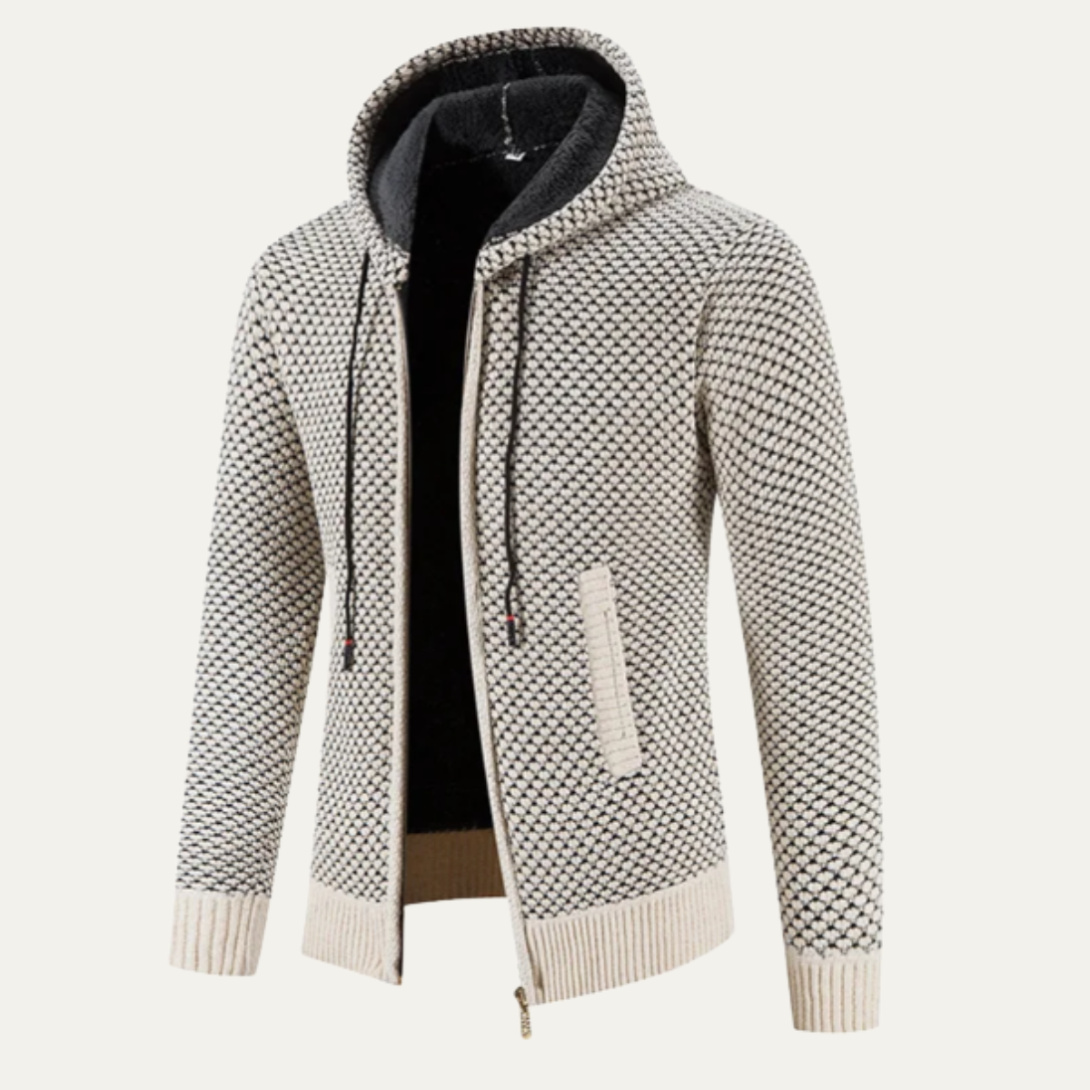 Men's Fleece Lined Zip Up Hoodie Jacket