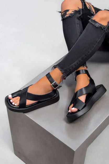 Comfortable Women's Flat Buckle Strap Sandals