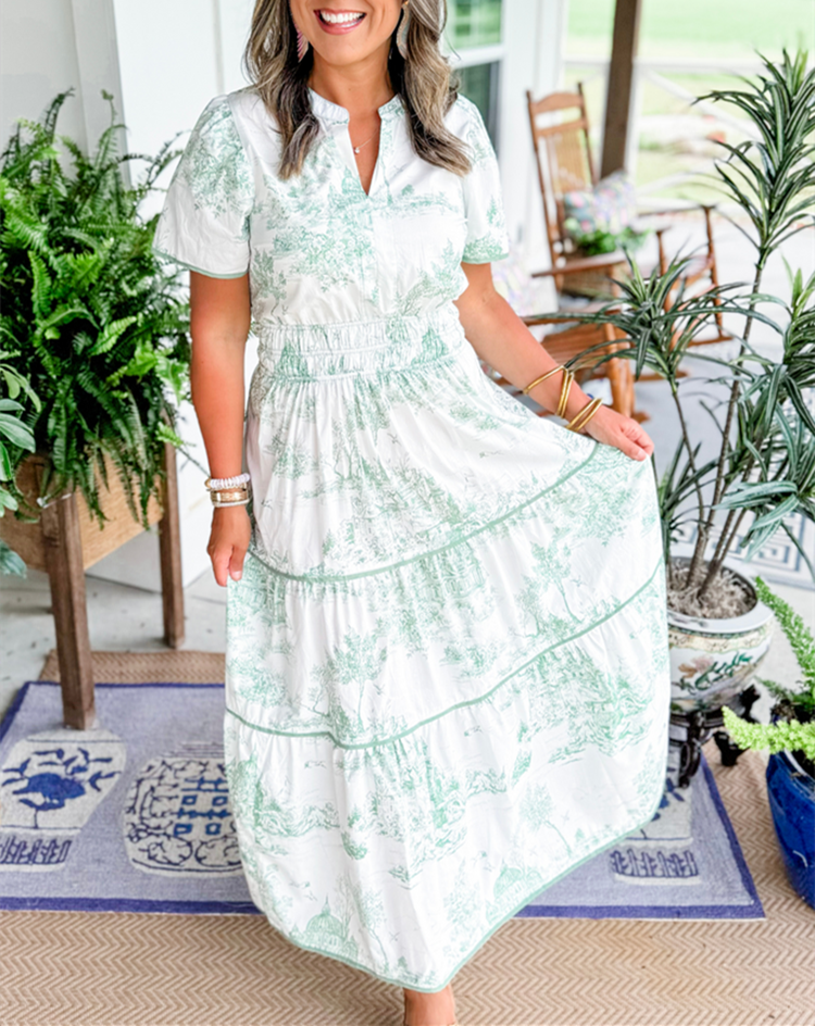 Elegant Floral Floor Length Dress