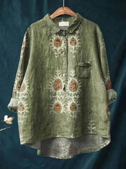 Women's Floral Print Blouse Button Front