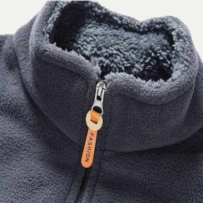 Men's Winter Fleece Jacket Zip Up Stand Collar
