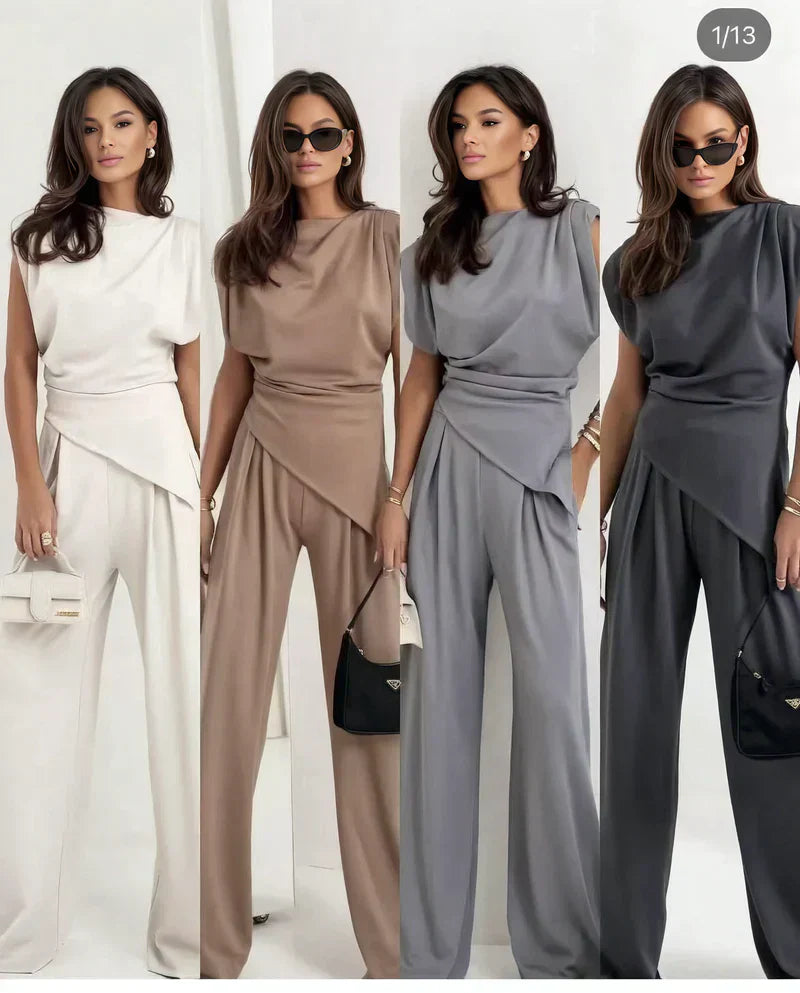 Women's Two Piece Straight Leg Pants Set