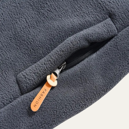Men's Winter Fleece Jacket Zip Up Stand Collar