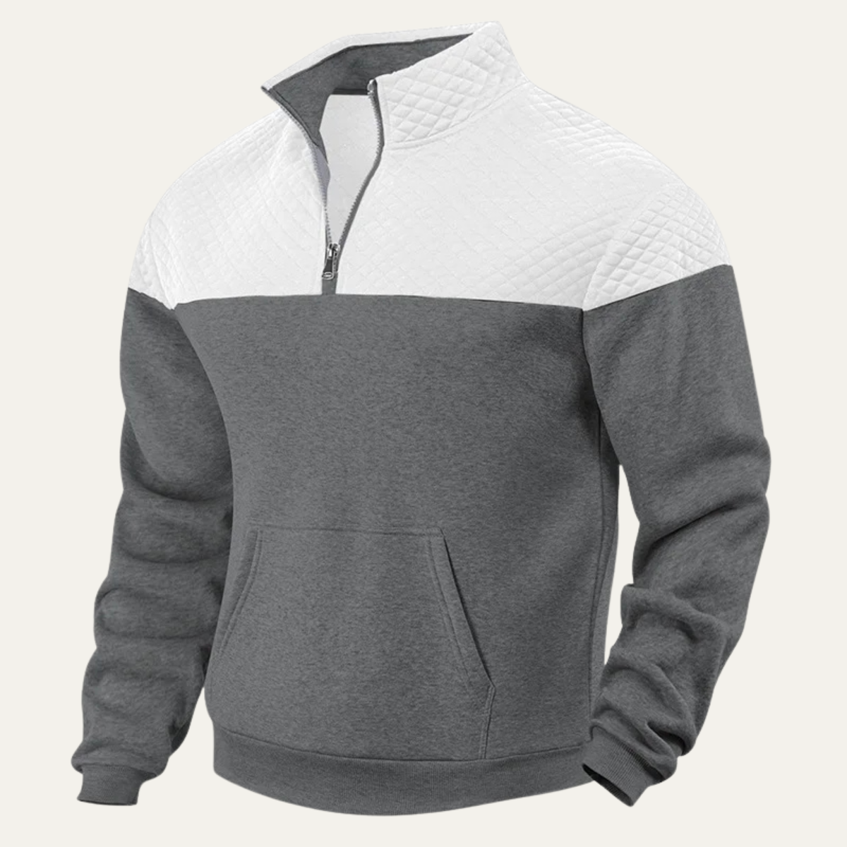 Men's Quilted Half Zip Sweater Color Block