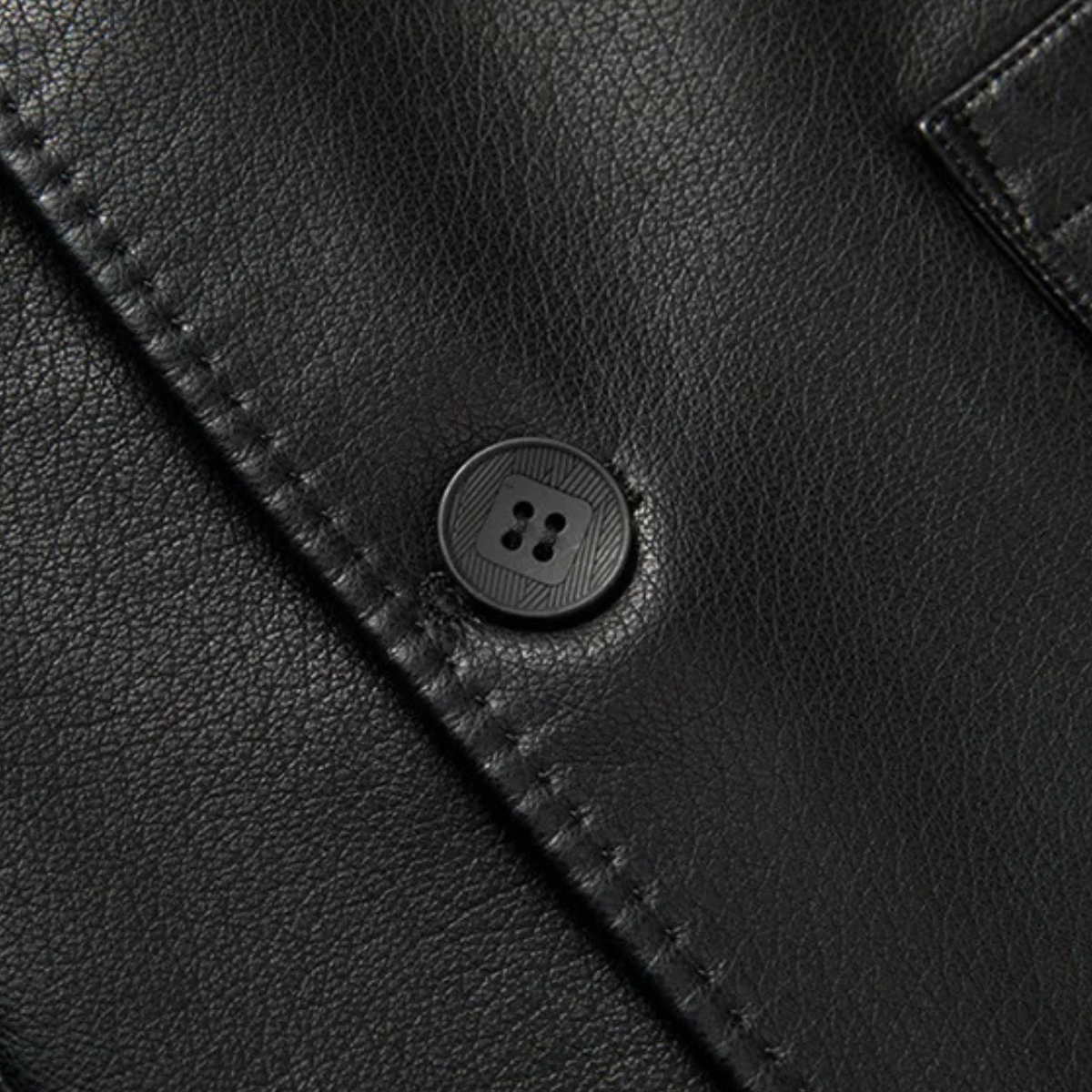 Men's Faux Leather Smart Blazer Jacket