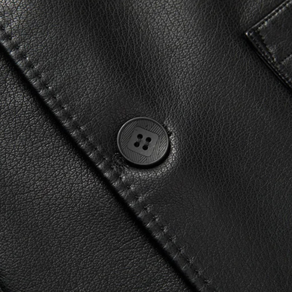 Men's Faux Leather Smart Blazer Jacket