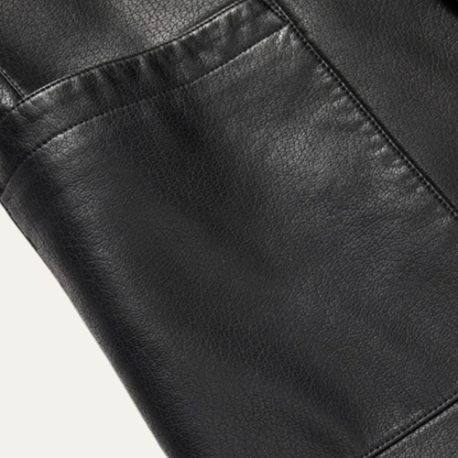 Men's Faux Leather Smart Blazer Jacket