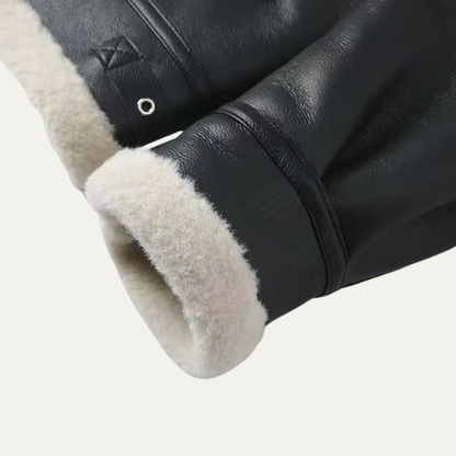 Men's Shearling Leather Aviator Jacket