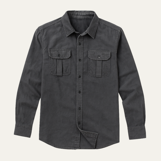 Men's Long Sleeve Cotton Dress Shirt - VibreMode