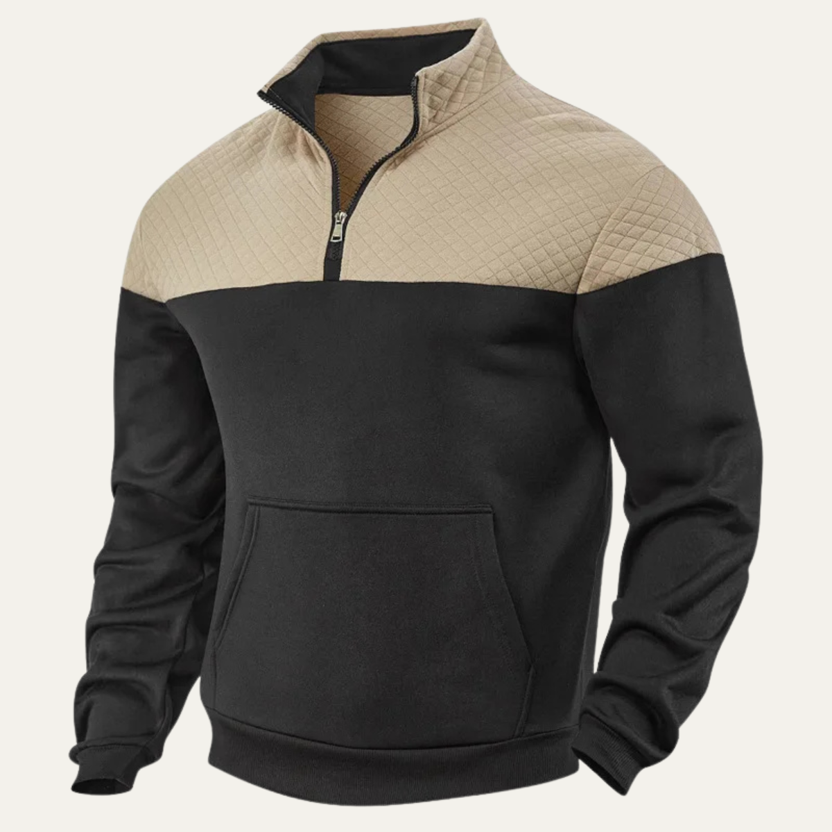 Men's Quilted Half Zip Sweater Color Block