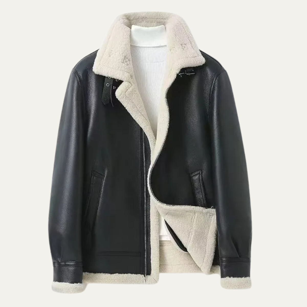 Men's Shearling Leather Aviator Jacket