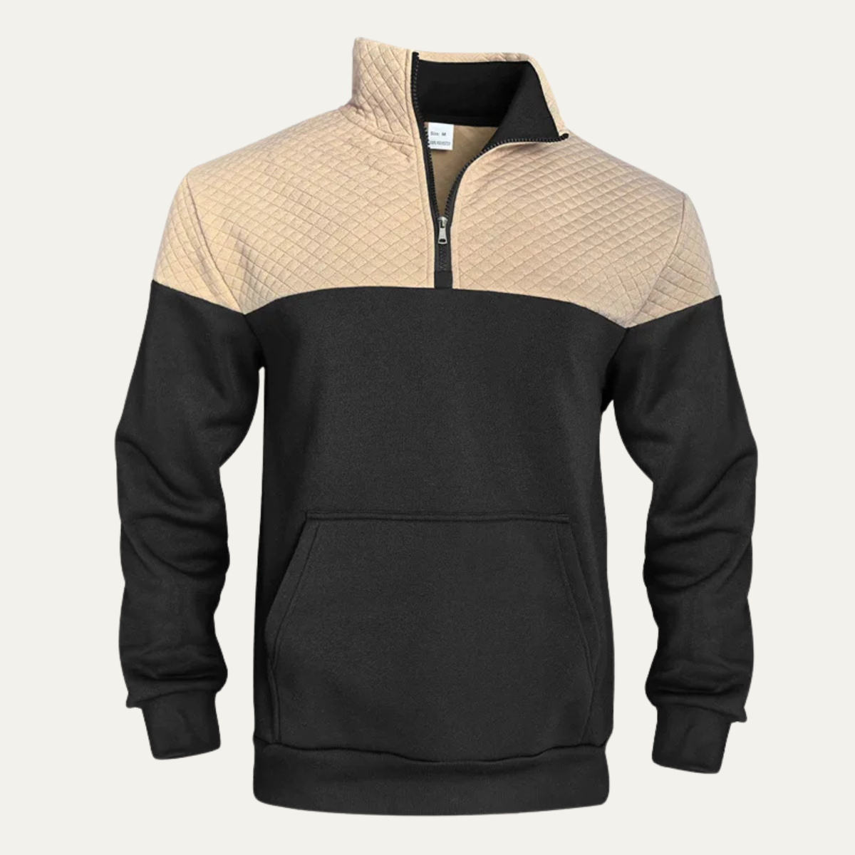 Men's Quilted Half Zip Sweater Color Block - VibreMode