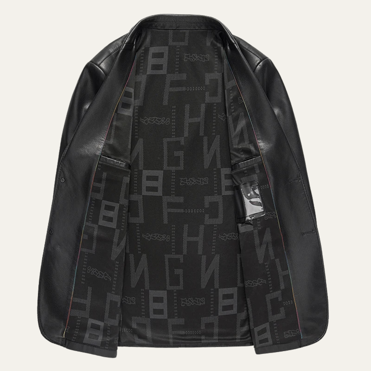 Men's Faux Leather Smart Blazer Jacket