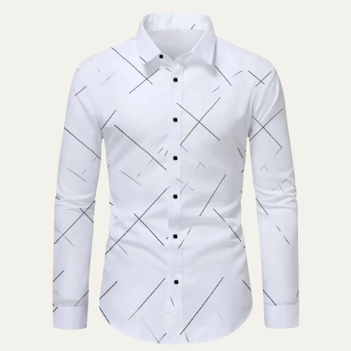 Men's Formal White Button Down Office Shirt Cotton - VibreMode