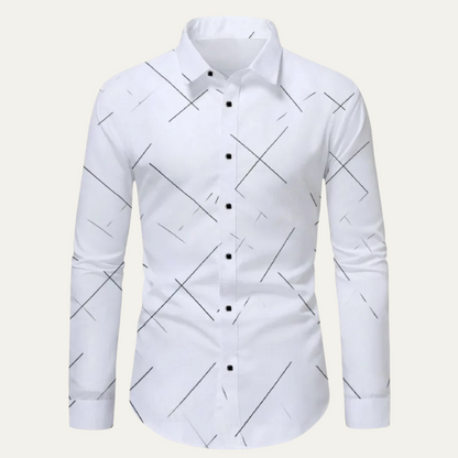 Men's Formal White Button Down Office Shirt Cotton - VibreMode
