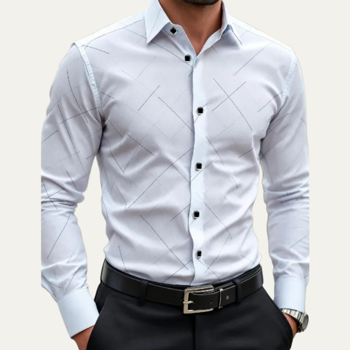 Men's Formal White Button Down Office Shirt Cotton