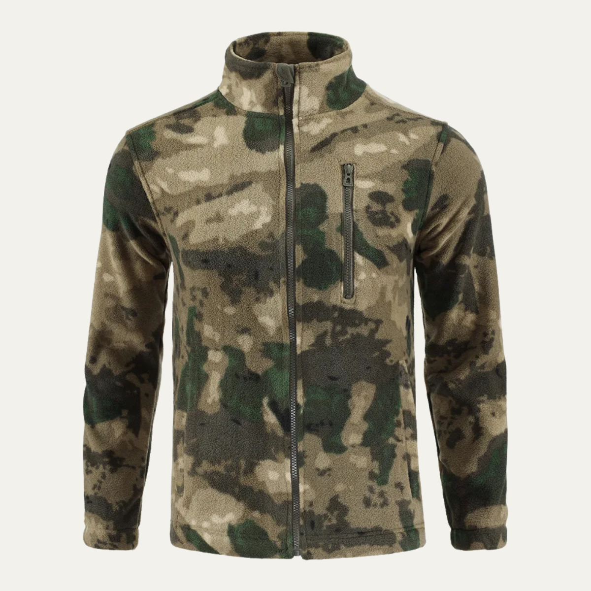 Men's Camouflage Fleece Jacket Warm Zip Up
