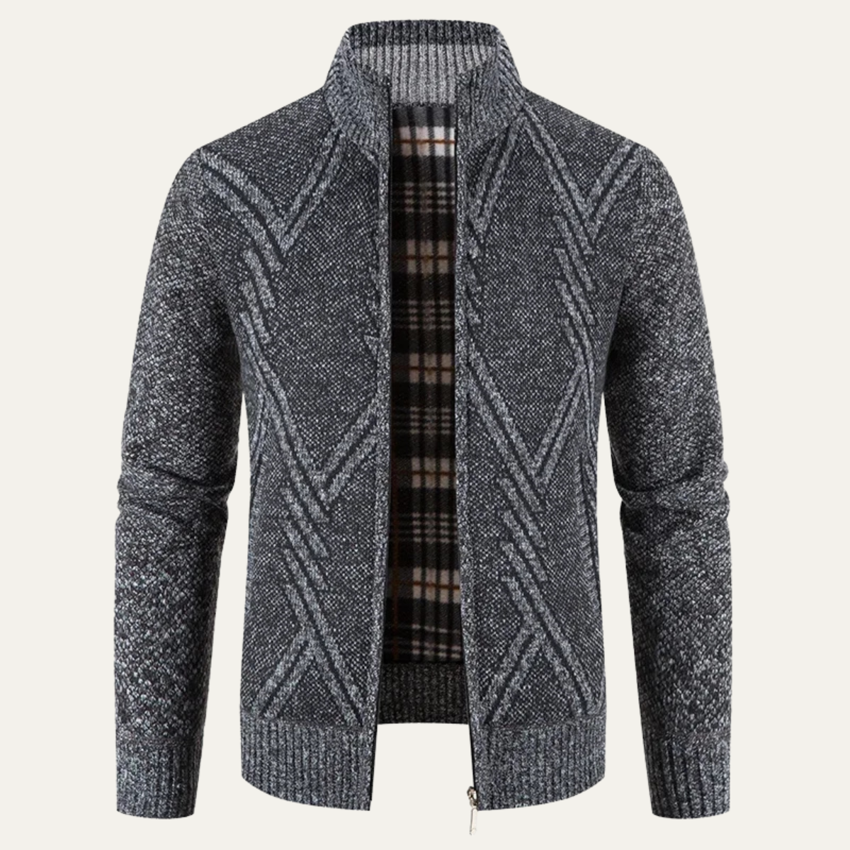 Men's Knitted Zip Cardigan