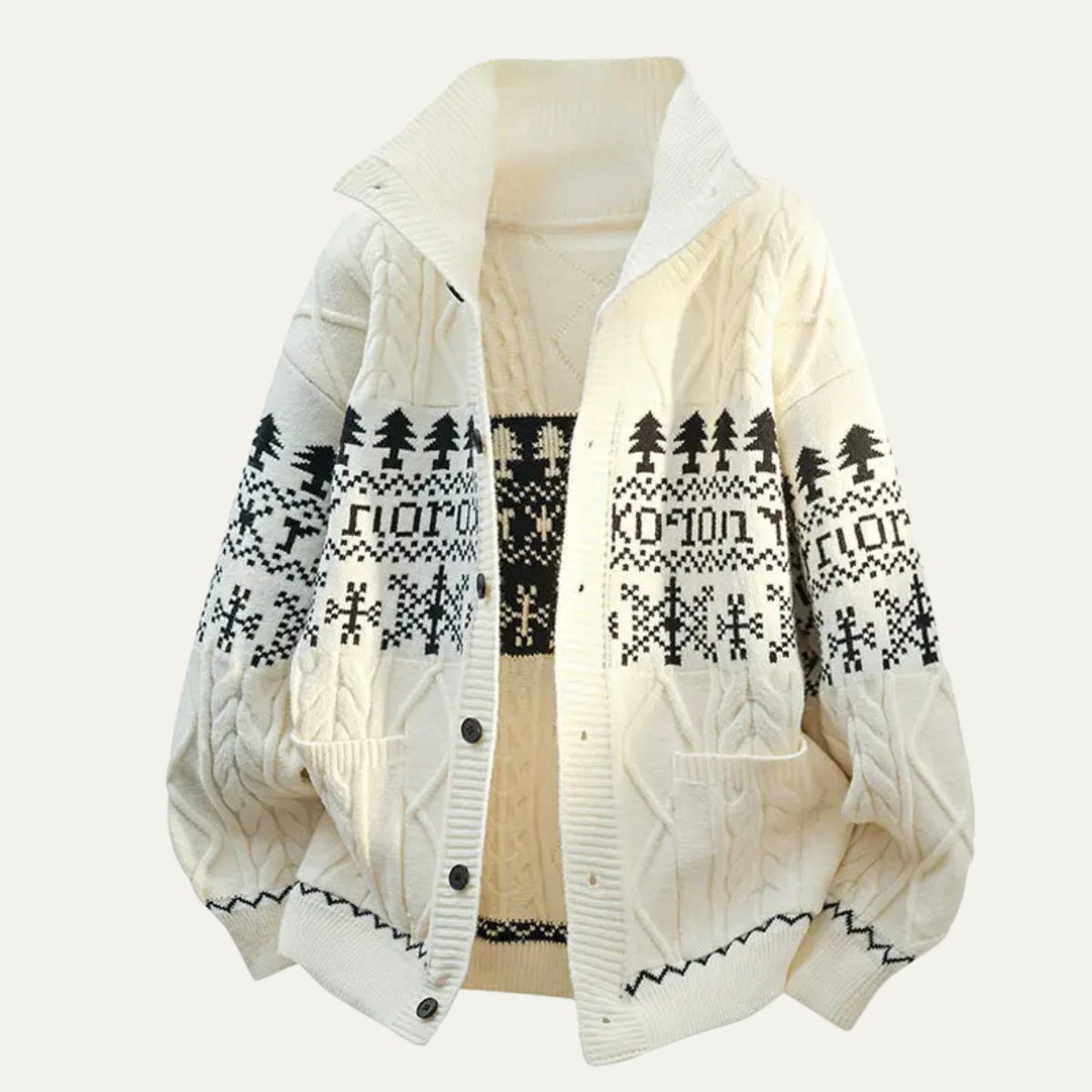 Men's Nordic Pattern Knitted Jacket