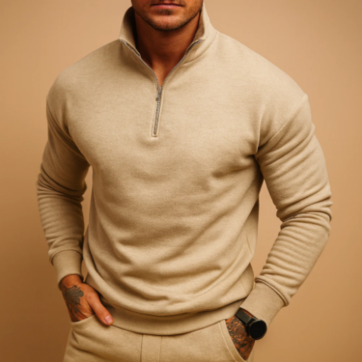 Men's Knitted Half Zip Sweater