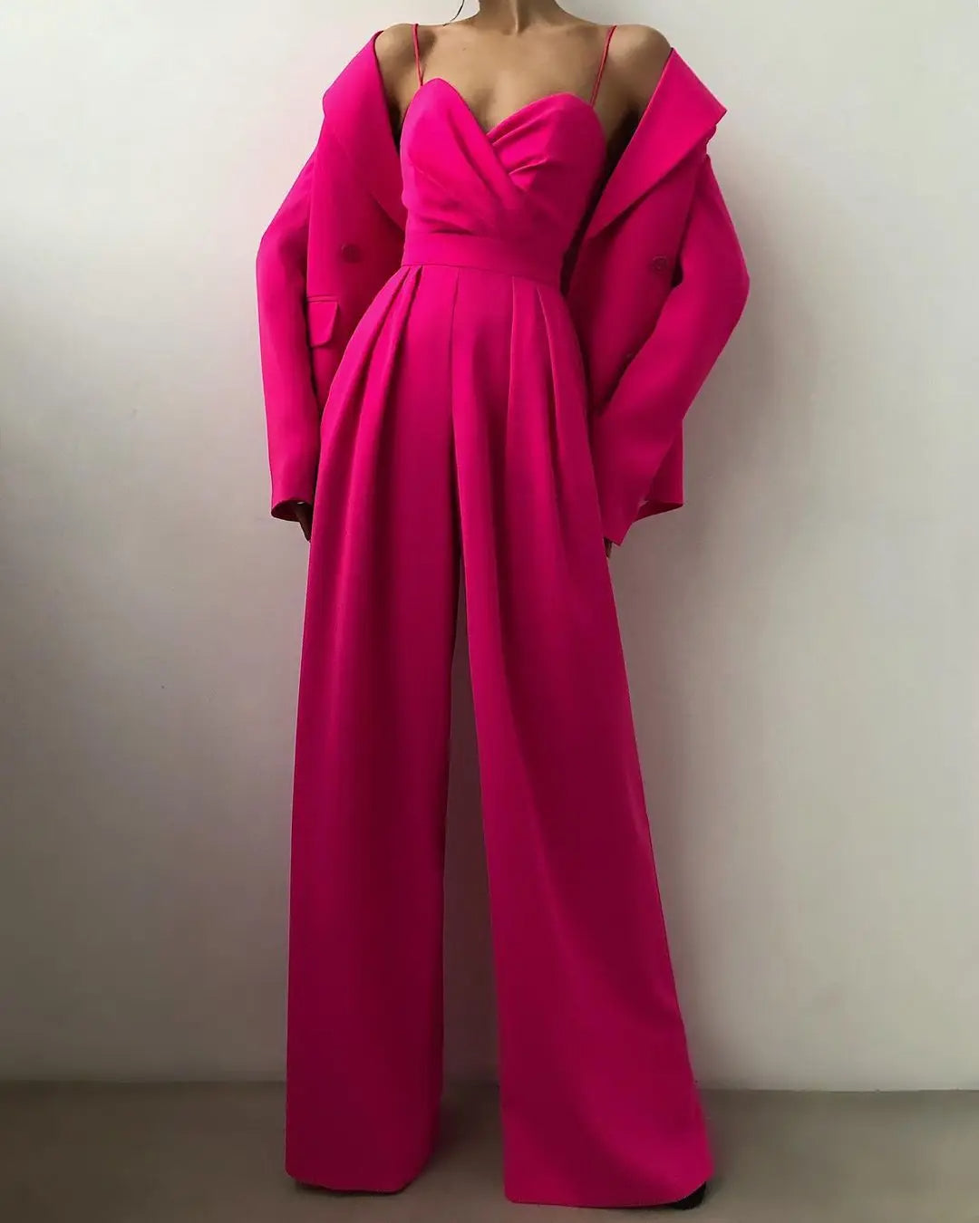 Women's Sleeveless Jumpsuit High Waist Wide Leg