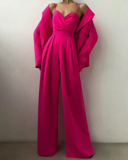 Women's Sleeveless Jumpsuit High Waist Wide Leg