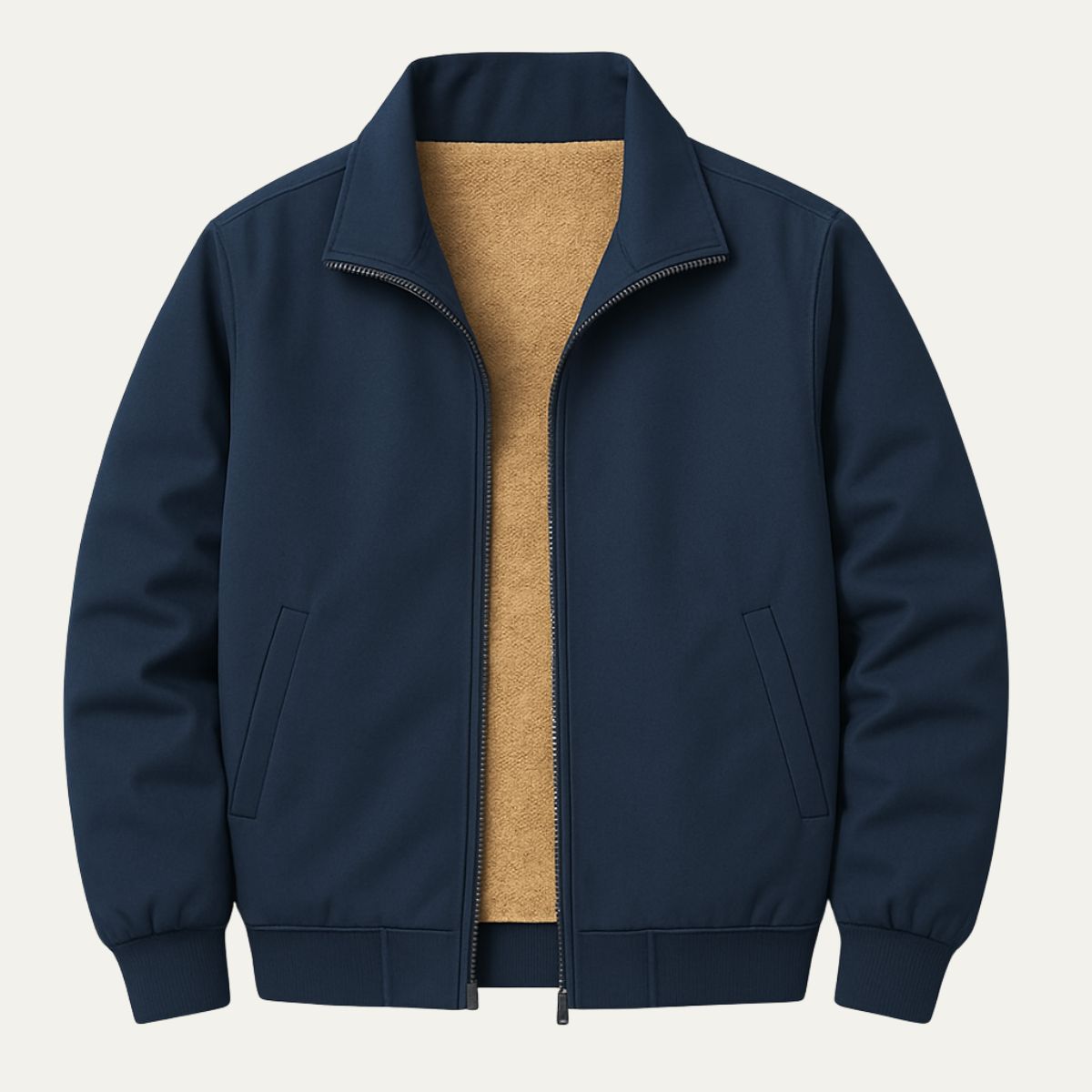 Men's Fleece Lined Windbreaker Lightweight Bomber Jacket