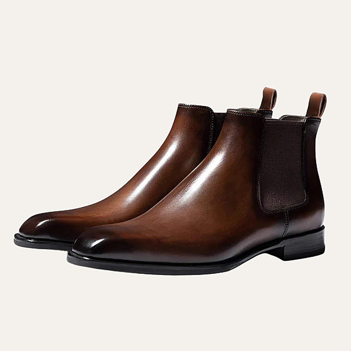 Hawthorne Men's Leather Ankle Boots Slip On Black - VibreMode
