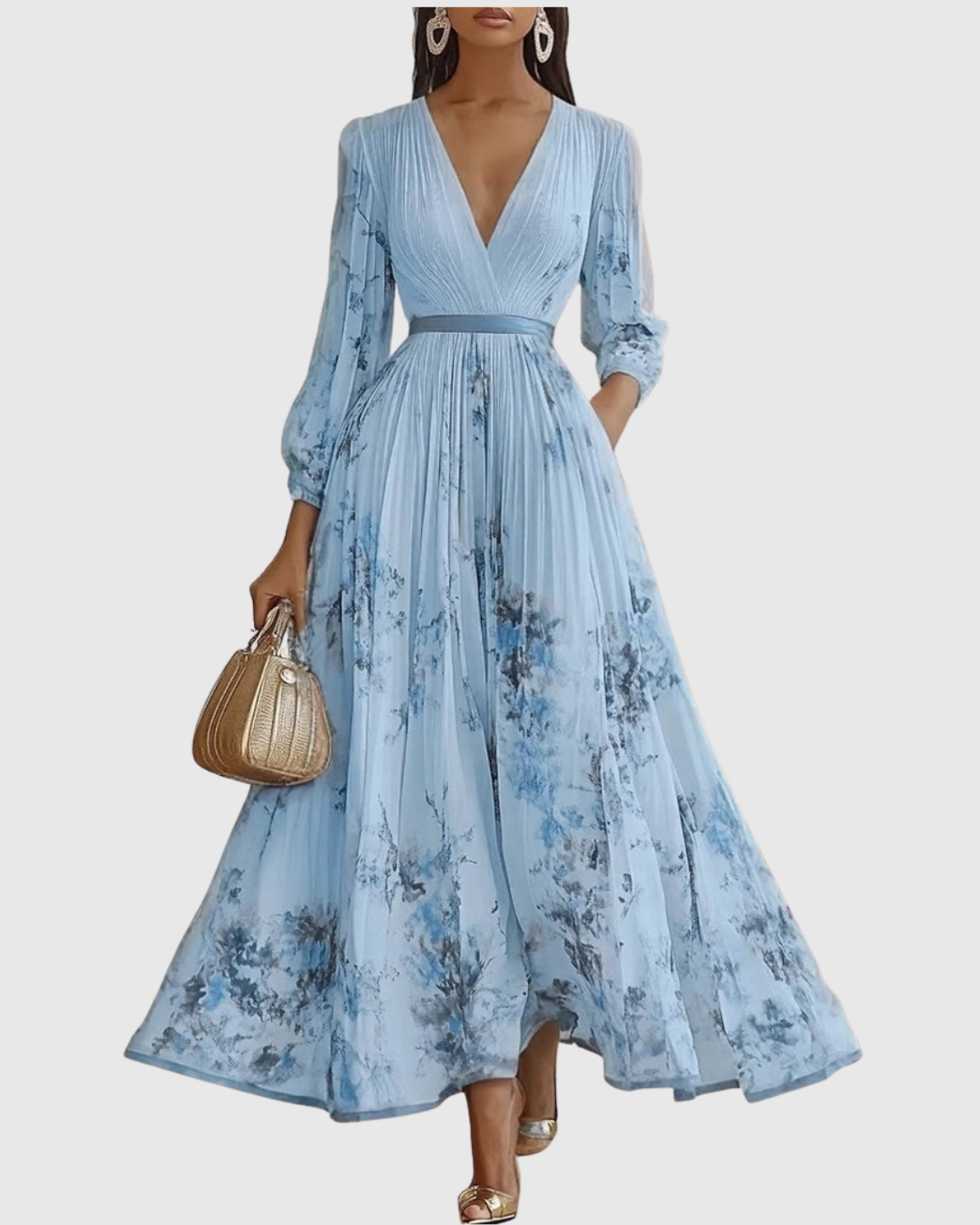 Elegant Floral Sleeveless Midi Dress for Women
